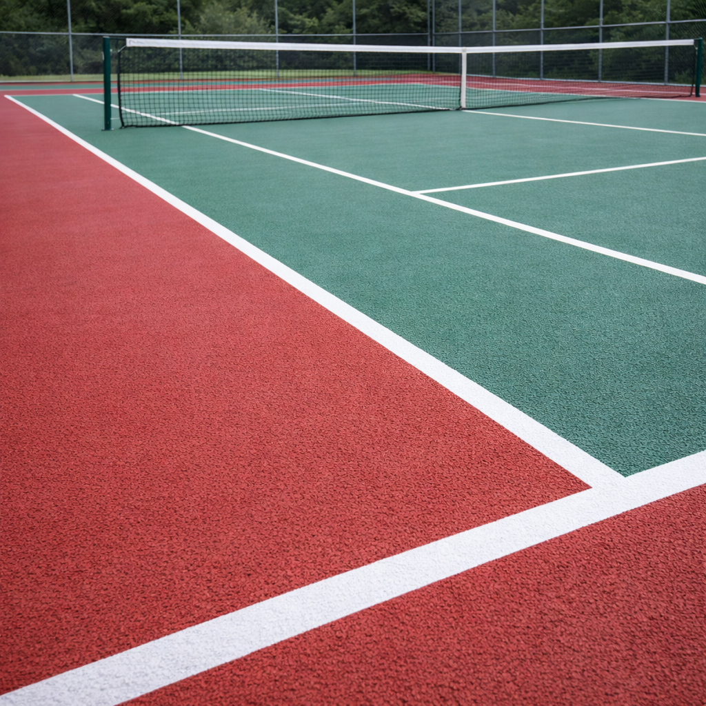 Tennis court freshly painted